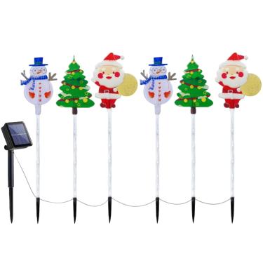 Imagem de Luzes Solares de Natal para Exterior - 6 Peças De Figuras Do Pai Natal Para Estacas De Jardim,Decorações De Para Exterior Solares Luzes De Caminho,Para Jardim Relvado Passeio Chão