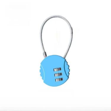 Imagem de 1 trava de cabo de combinação de 3 dígitos resistente - trava de segurança de liga de zinco com mostrador codificado, trava de arame durável para armários, bagagens, gavetas e uso ao ar livre