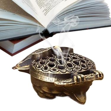 Imagem de Suporte de incenso de cone – Suporte de incenso de metal retrô, apanhador de cinzas, ornamento de mesa interno, ferramentas de meditação para aniversário, Natal, Páscoa