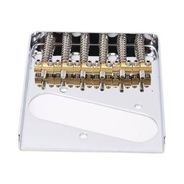 Imagem de Alomejor Ponte de Guitarra de 54mm para Telecaster, Ponte de Metal de 6 Cordas Com Selas de Barril de Latão, Substituição para Guitarras Elétricas