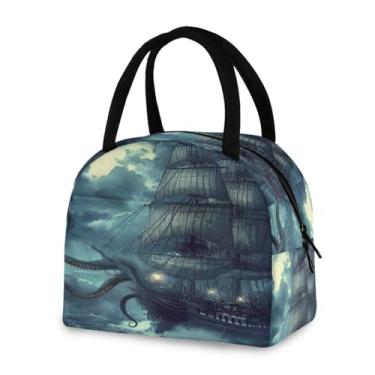 Imagem de ATTX Lancheira isolada à prova de vazamento de navio pirata para trabalho e ar livre - lancheira portátil reutilizável para homens e mulheres, piquenique viagem #509