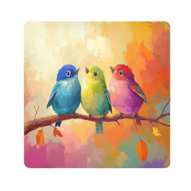 Imagem de SEHANY Saco de maquiagem de pano autoadesivo colorido flores primavera pássaro mágico protetor portátil para lente de câmera envoltório cosmético, bolsa de maquiagem aberta para mulheres, itens