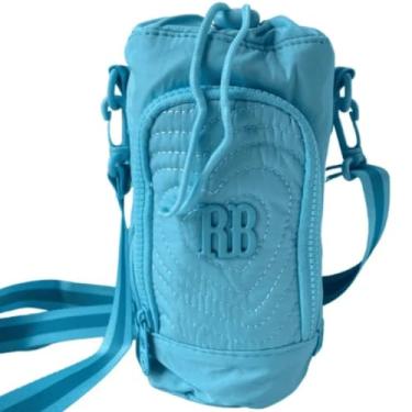 Imagem de Bolsa Porta Garrafa Térmica Rebecca Bonbon RB, com Alça Transversal Regulável, c/Bolso Compartimento, P/Squeeze, Menina, Criança, Feminino (Azul Tifany)