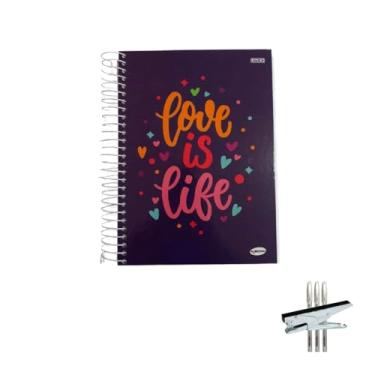 Imagem de Kit Caderno Femininos 20 Matérias Capa Dura 400 Folhas + Caneta Trigel Branca 0.8mm + Grampeador Alicate HP45