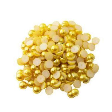 Imagem de Meia Perola Abs 6/8/10mm Amarelo c/250gr mm biju - MM Biju Aviamentos,