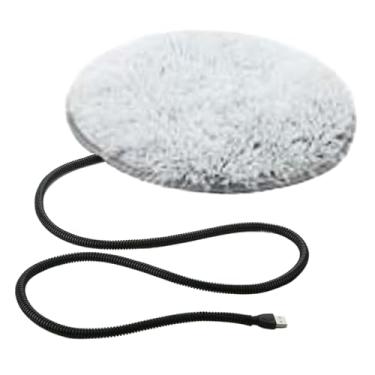 Imagem de Generic Tapete térmico para gatos, cobertor elétrico redondo de pelúcia, confortável para uso interno, ideal para gatinhos, coelhos, pequenos animais de, Cinza Gradiente