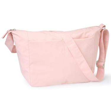 Imagem de Lily queen Bolsa tiracolo leve para mulheres, bolsas de ombro casuais de nylon, rosa