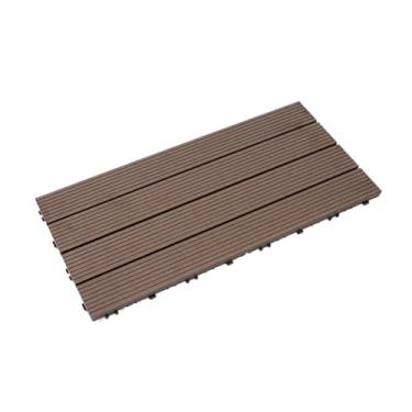 Imagem de SPXMQSS Tábuas de deck, azulejos compostos para pisos de azulejos, piso de deck de plástico de madeira fácil de instalar, ótima drenagem para jardim de pátio interno externo 30 x 60 x 2 cm A 6 peças