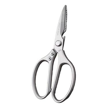Imagem de Tesoura Multiuso para Aves, Peixe e Carne, Aço Inoxidável, 20 cm, Prateado, Lâmina Serrilhada, Corte Preciso, Abertura de Garrafas