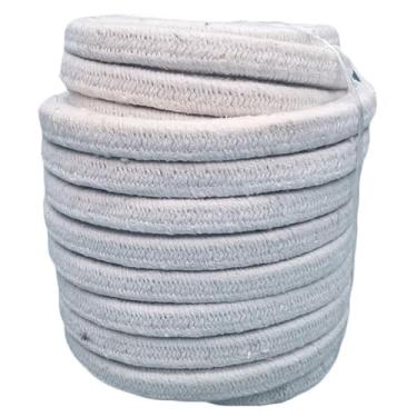 Imagem de Gaxeta de fogão a lenha de 2 m - Junta de corda de fibra cerâmica - Vedação de alta temperatura para fundição de forno de forno de caldeira (B, 12 mm)