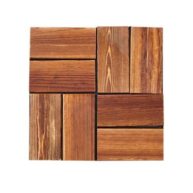 Imagem de SPXMQSS Azulejos de deck ao ar livre, azulejos de madeira para exteriores, azulejos de deck interligados para jardim, terraço, varanda fácil de instalar, ótima drenagem 30 x 30 x 2,2 cm C 22 peças