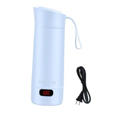 Imagem de KiBcsLic Chaleira elétrica portátil, mini chaleira com 4 configurações de temperatura, à prova de vazamentos, ideal para uso doméstico e no escritório, Azul