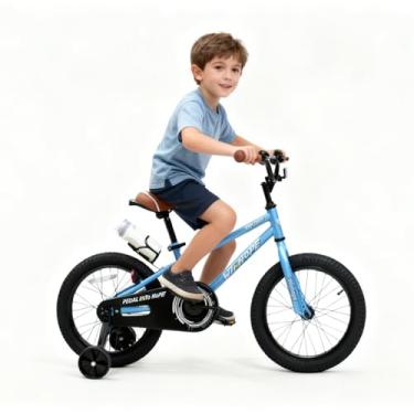 Imagem de WinHope Bicicleta infantil, bicicleta para iniciantes com rodas de treinamento e assento ajustável, fácil de andar de equilíbrio a pedal, bicicleta de aprendizagem, 30 a 50 cm para meninos e meninas