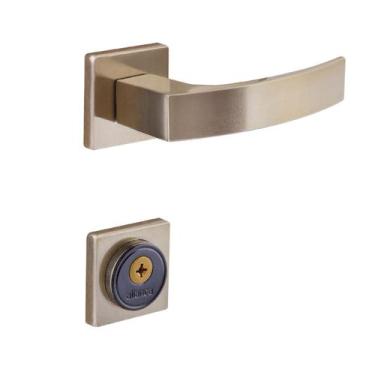 Imagem de Fechadura Quadratta Curva Tetra 55520 Roseta 55mm Bronze Latonado Alia