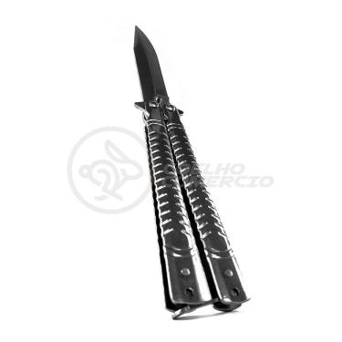 Imagem de Canivete Knife Silver Butterfly Com Fio Manobras Prata Borboleta Dobrável De Aço Inoxidável