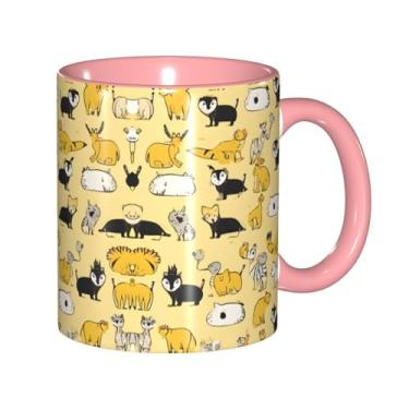 Imagem de Zeraoke Hairy Ferret Print Canecas de café criativas, personalizadas, presente para família, tamanho de 325 ml, unissex