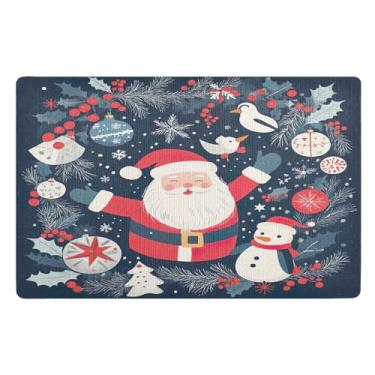 Imagem de STAYTOP Tapete de porta de Papai Noel para entrada externa 81 x 50 cm, tapete de boas-vindas ao ar livre/interno, tapetes de banho fofos, capacho frontal antiderrapante para entrada, pátio, áreas de