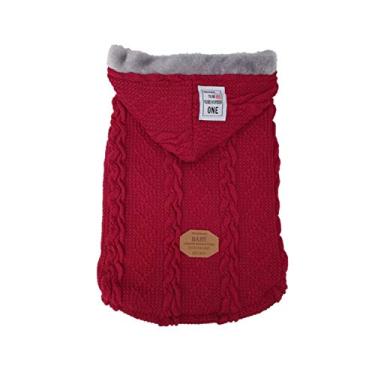 Imagem de Roupas de tricô para animais estimação moletom com capuz cachorro suéter camiseta gola careca camisetas felino macio e quente inverno cachorros pequenos médios