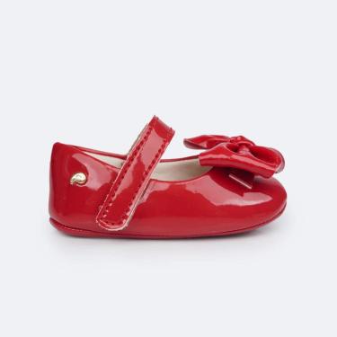 Imagem de Sapato de bebê Pampili Nina laço duplo verniz vermelho Peper
