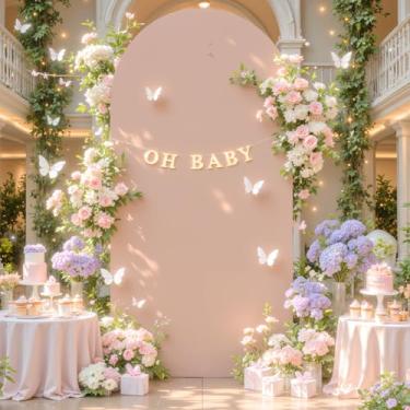 Imagem de Capa de fundo de arco de casamento nude capas de arco de casamento arcos de Chiara para decoração de festa de aniversário, cerimônia, banquete, 2 pés