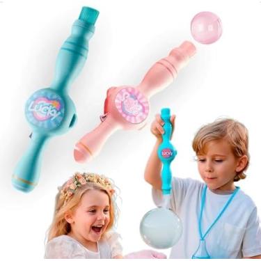 Imagem de Varinha Mágica Spray Lança Bolha De Sabão C/Fumaça Luz Som (Rosa) (Rosa)
