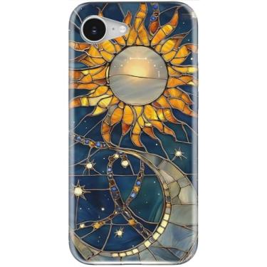Imagem de LUMARKE Capa fofa para iPhone 16e - Compatível com carregamento sem fio - Silicone macio de camada dupla + capa rígida - Design floral moderno - Capa de telefone brilhante para mulheres - Harmonia