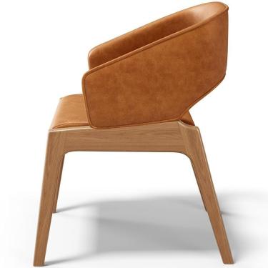 Imagem de Kit 05 Cadeiras De Jantar E Estar Living Estofada Lince L02 Couríssimo Canela - Lyam Decor