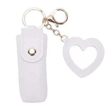 Imagem de Zerodis Bolsa de Bálsamo Labial de Couro Pu, Porta-chaves de Cosméticos Com Espelho, Bolsa de Suporte de Batom de Toque Confortável para Mulheres, Itens Essenciais de Viagem 3,54X1,18In de Bálsamo