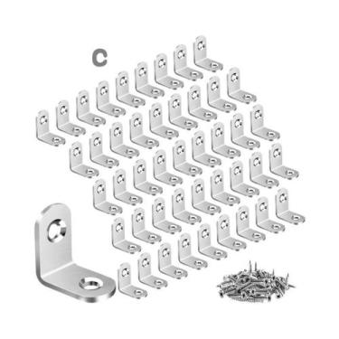 Imagem de Suportes Em L De Aço Inoxidável Preto 30 50pcs Braçadeiras De Canto Em