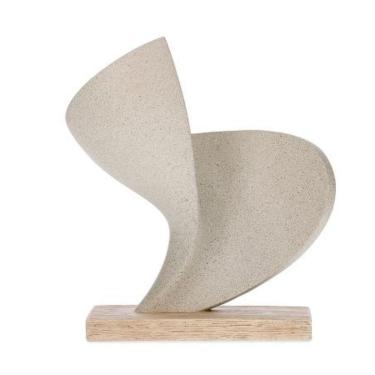 Imagem de Escultura Decorativa Abstrata Moderna De Poliresina Cinza 29×26,5x14cm Mart