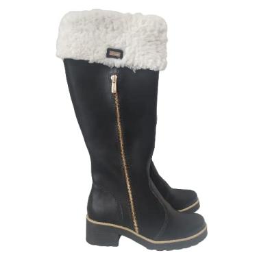 Imagem de Bota Cano alto com lã Natales Napa Preta Forrada com Lã (38)