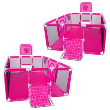 Imagem de Cercado Portátil Chiqueirinho Infantil Rosa Snel Home, Rosa, 120cmx175