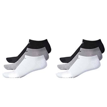 Imagem de Meias invisíveis femininas Adidas (pacote com 6), Preto/branco/cinza, One Size