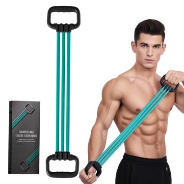 Imagem de Expansor de peito e alongador de ombro com 6 tubos – Tubos de resistência removíveis ajustáveis para academia em casa, reabilitação, treinamento de força + guia de treino fácil (masculino/feminino