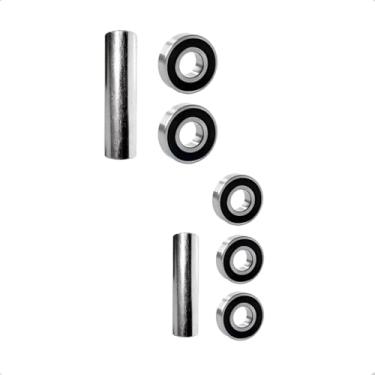 Imagem de Par Rolamentos E Espaçadores Dianteiro Traseiro Pop 110 100