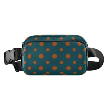 Imagem de Bolsa de cinto gradiente verde unissex mini bolsa de cinto com alça ajustável pochete para mulheres transversal, Bolinhas laranjas, one size, Bolinhas laranjas