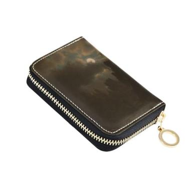 Imagem de Carteira artística feminina Albert Bierstadt com zíper, protetor de cartão de crédito, bloqueio de RFID, minimalista, porta-cartões e dinheiro