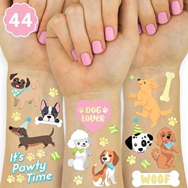 Imagem de xo, Fetti Dog Temporary Tattoos for Kids - 44 Glitter Styles | Animal Birthday Supplies, Pet Lover Party Favors, Woof Arts and Crafts
