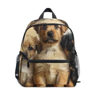 Imagem de GAIGEO Cute Puppy Dogs Backpack for Baby 10x4x12 In, Little Boys Backpack with Water Bottle Pockets, Whistle Buckle