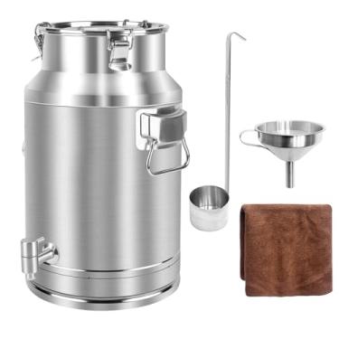 Imagem de Togarhow Lata De Leite De Aço Inoxidável 304 De 20 Litros, Balde De Leite, Balde De Vinho Com Torneira, Jarra De Leite De 5,25 Galões Com Tampa Selada, Resistente Para Leite E Vinho