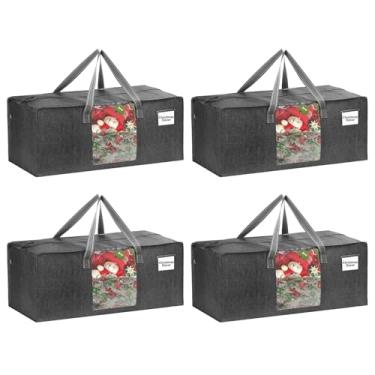 Imagem de VENO Pacote com 4 sacos de mudança extra grandes para mudança de faculdade, bolsas de armazenamento pesadas, caixas de embalagem e suprimentos de mudança de guarda-roupa - Sacos de lavanderia duráveis