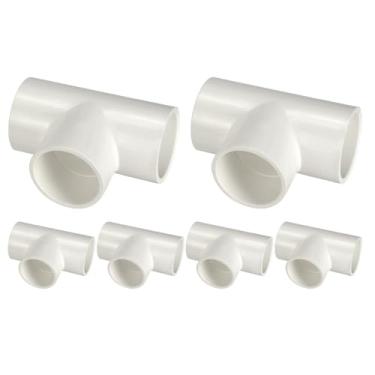 Imagem de DTGN 20 peças de encaixe de PVC de 3,8 cm, encaixe de tubo de PVC de grau de mobiliário de 3 vias SCH40, conector de cotovelo de canto para móveis de construção, conexão de estrutura de estufa