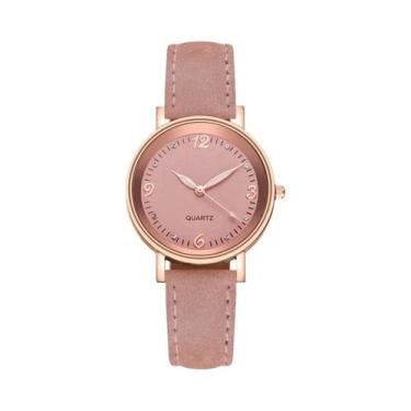 Imagem de Moda árabe mostrador feminino relógio casual pulseira de couro analógi