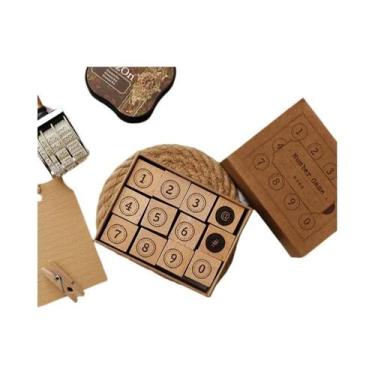 Imagem de Carimbo De Borracha De Madeira Com Caracteres Chineses, Números, Unive