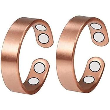 Imagem de Pacote com 2 anéis de cobre magnéticos puros presentes modernos, anéis de cobre para mulheres, mãe, esposa (2 peças-5)