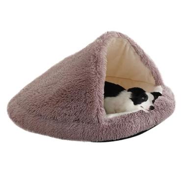 Imagem de Cama tranquilizante para cães echada, cama para gatos, cama grande, capa removível e lavável(Beige brown,49")