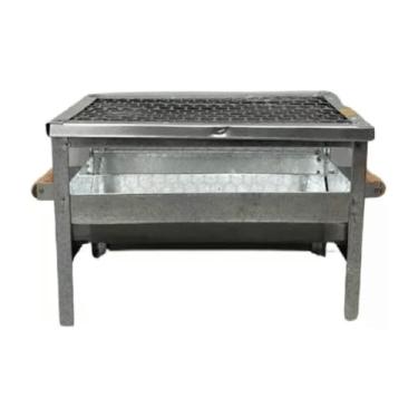 Imagem de Churrasqueira Galvanizada Portátil com Grelha – Aço Anti-Corte, Ideal para Churrascos ao Ar Livre, Camping e Picnics