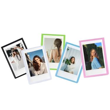 Imagem de pssped Pacote com 5 molduras magnéticas compatíveis com Instax Mini EVO Mini Liplay 12 11 SE 41 40 99 90 9 8 7S -5 x 7,6 cm – Visor de fotos de geladeira (colorido)