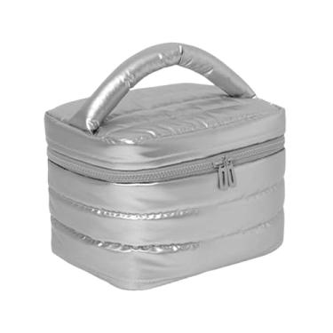 Imagem de predolo Nécessaire de viagem para maquiagem, bolsa de mão para cosméticos, organizador de produtos para a pele, estojo de cosméticos portátil com alça,