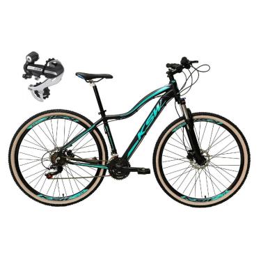 Imagem de Bike Aro 29 KSW Mwza 24v Shimano Acera K7 Freio a Disco Garfo com Trava Pneu Bege-Feminino